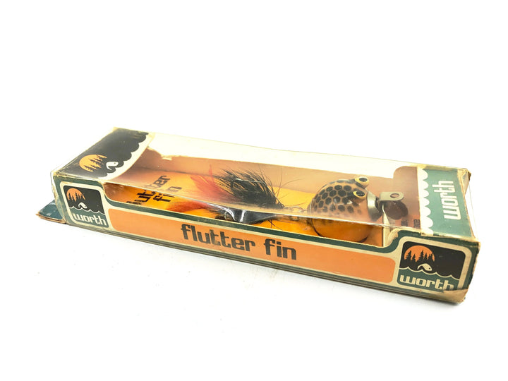 Worth Flutter Fin, Orange Body/Black Scales/Black & Orange Hackle Color on Card