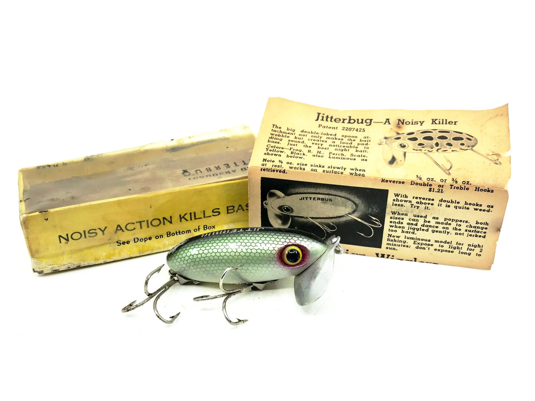 Arbogast Jitterbug 5/8oz, Green Shad Color w/Box, Bugged-Eyed Model
