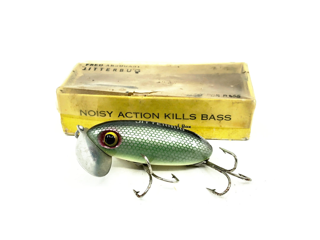 Arbogast Jitterbug 5/8oz, Green Shad Color w/Box, Bugged-Eyed Model