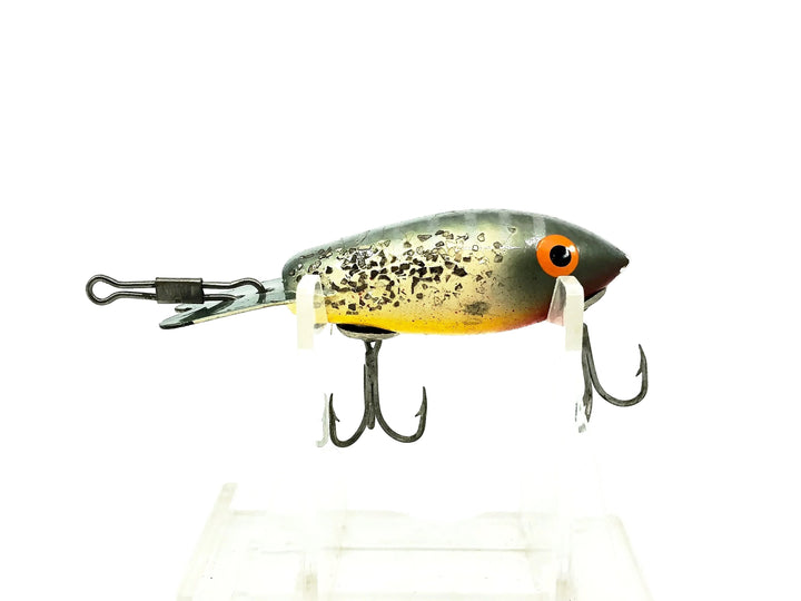 Wooden Bomber 200 Series, #70 Silver Black Back/Yellow Belly/Silver Sparkle Color