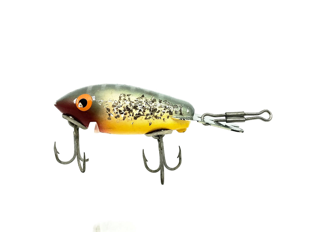 Wooden Bomber 200 Series, #70 Silver Black Back/Yellow Belly/Silver Sparkle Color
