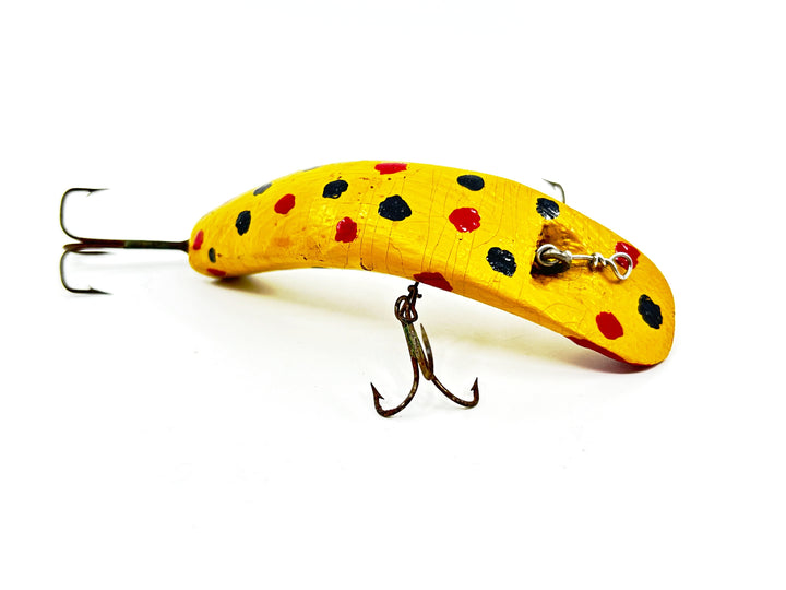 Helin Flatfish S3, Yellow with Spots Color-Wooden-Fisherman's Repaint