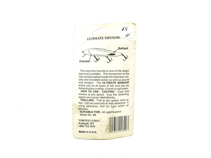 Vortex Lures Ultimate Minnow, Fire Tiger Color New on Card