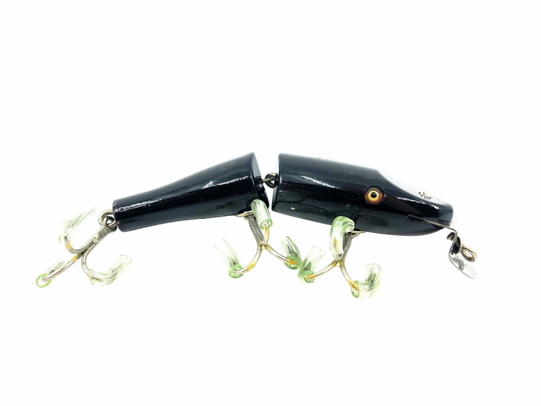 Creek Chub 2600 Jointed Pikie Minnow, #13 All Black Color Glass Eyes - Great Condition!