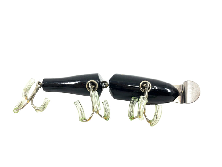 Creek Chub 2600 Jointed Pikie Minnow, #13 All Black Color Glass Eyes - Great Condition!