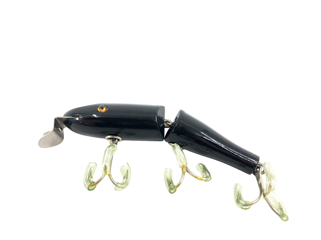 Creek Chub 2600 Jointed Pikie Minnow, #13 All Black Color Glass Eyes - Great Condition!