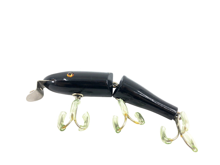 Creek Chub 2600 Jointed Pikie Minnow, #13 All Black Color Glass Eyes - Great Condition!