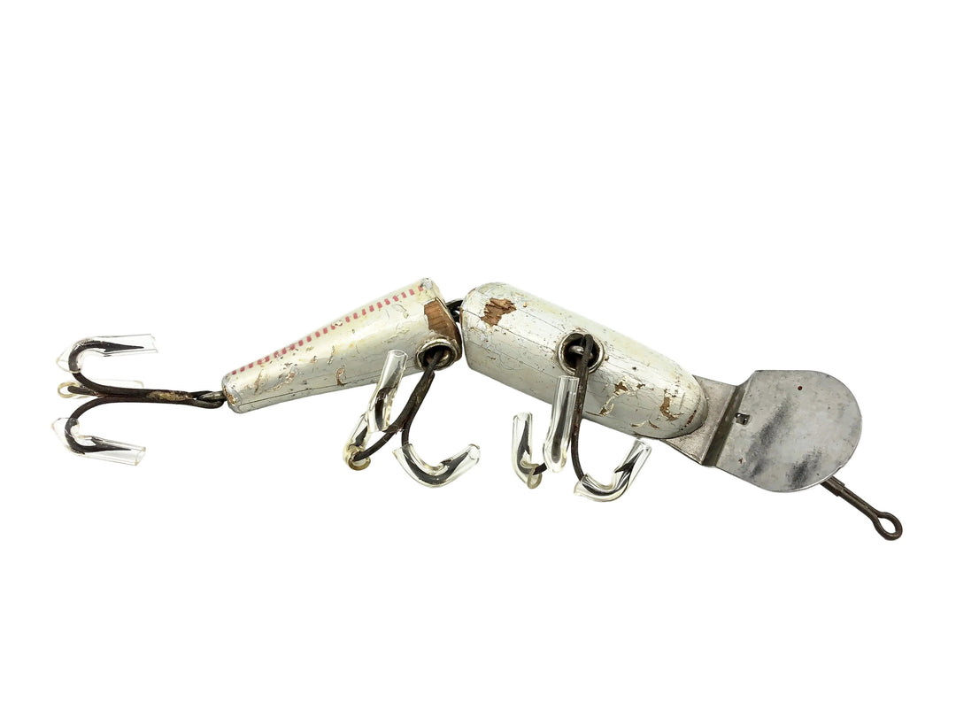 Creek Chub 2600DD Deep Diving Jointed Pikie Minnow, Special Order Silver w/Red Dashes Color