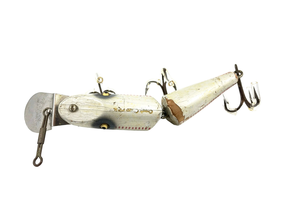 Creek Chub 2600DD Deep Diving Jointed Pikie Minnow, Special Order Silver w/Red Dashes Color