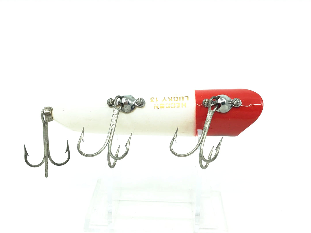 Heddon Lucky 13, RH Red Head/White Color