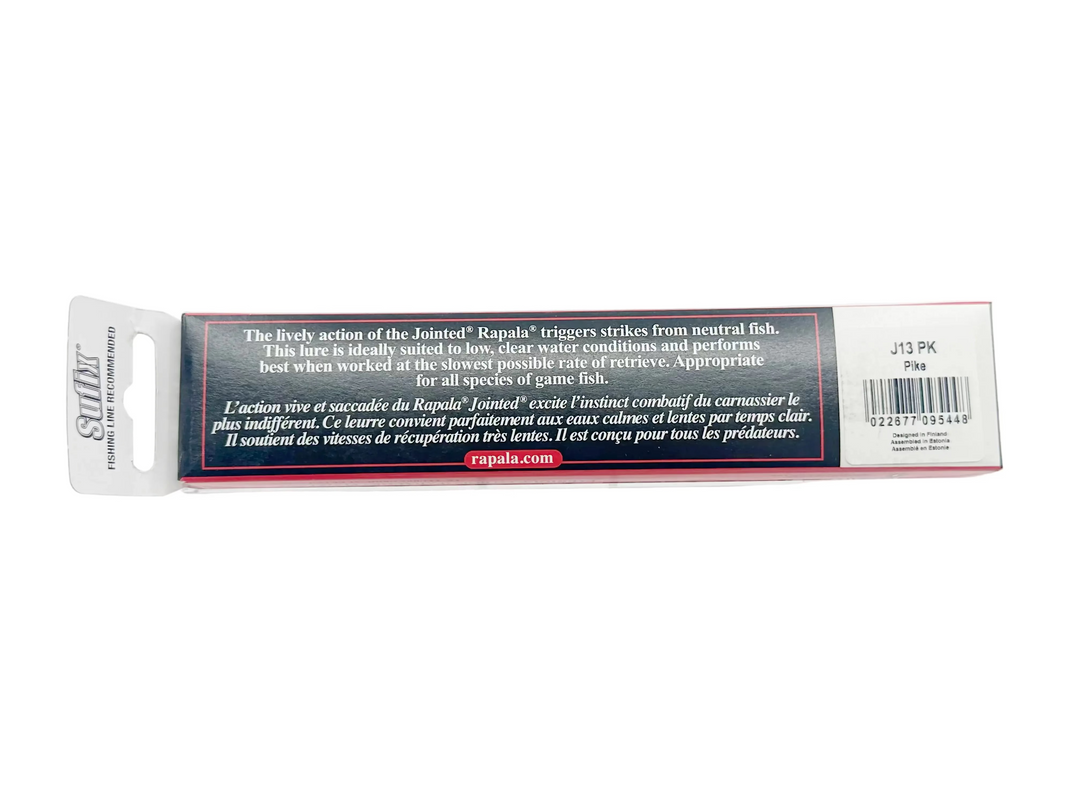 Rapala Jointed J13, PK Pike Color, in Box
