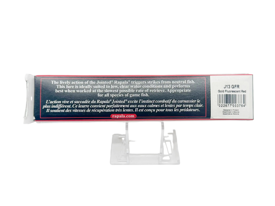 Rapala Jointed J13, GFR Gold Fluorescent Red, in Box