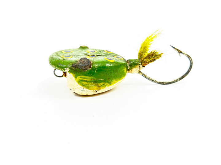 Hub Bait Co. Muk-Cha-Ko Frog Lure Green with Yellow Spots (Black Centers) Color