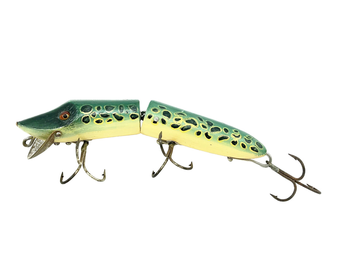 Heddon Repainted Giant Jointed Vamp 7350, Repainted Frog Color