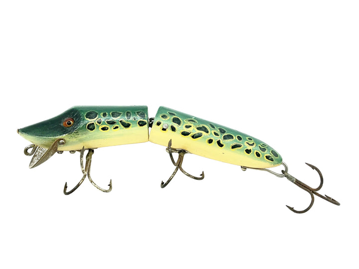 Heddon Repainted Giant Jointed Vamp 7350, Repainted Frog Color