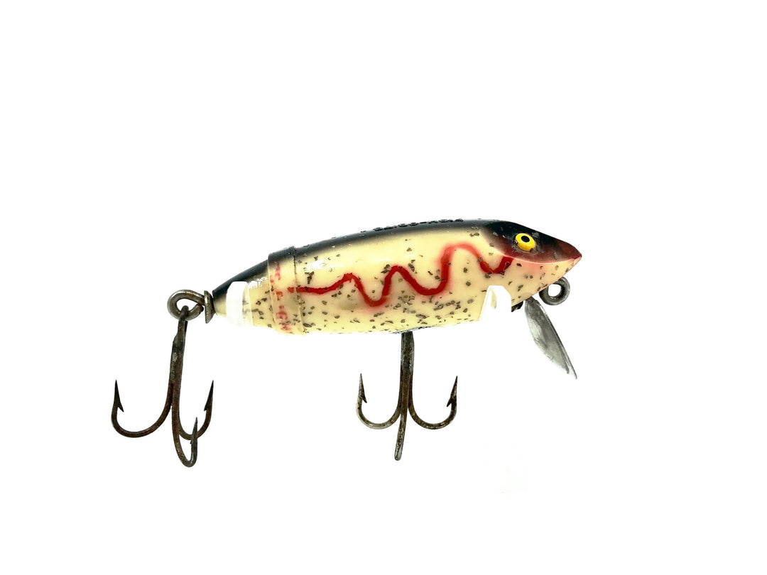 South Bend Fish-Obite, SSS Silver Speckled/"Shadow-O-Wave" Red Stripe Color
