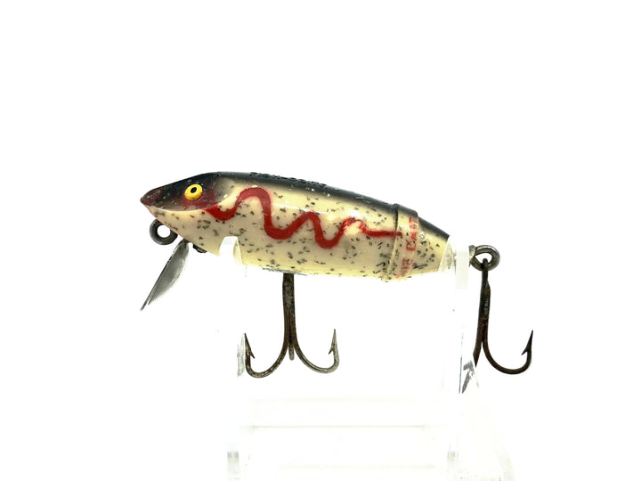 South Bend Fish-Obite, SSS Silver Speckled/"Shadow-O-Wave" Red Stripe Color