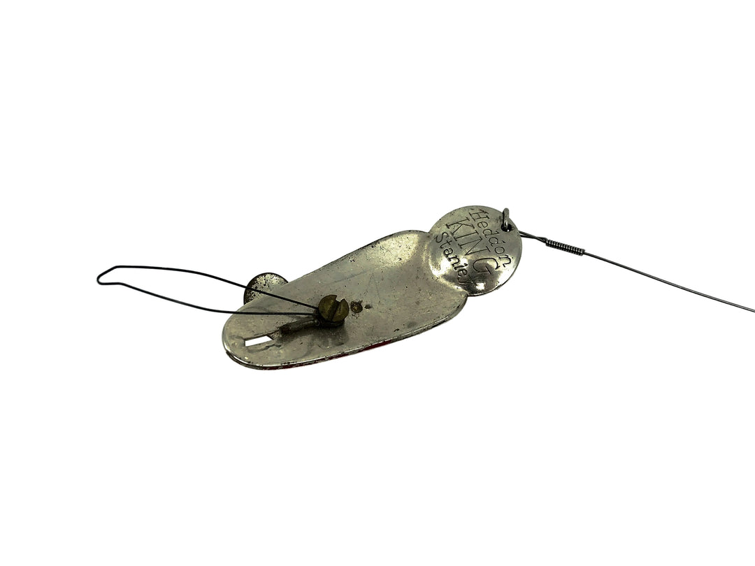 Heddon King Stanley Weedless Spoon, Red/White Color