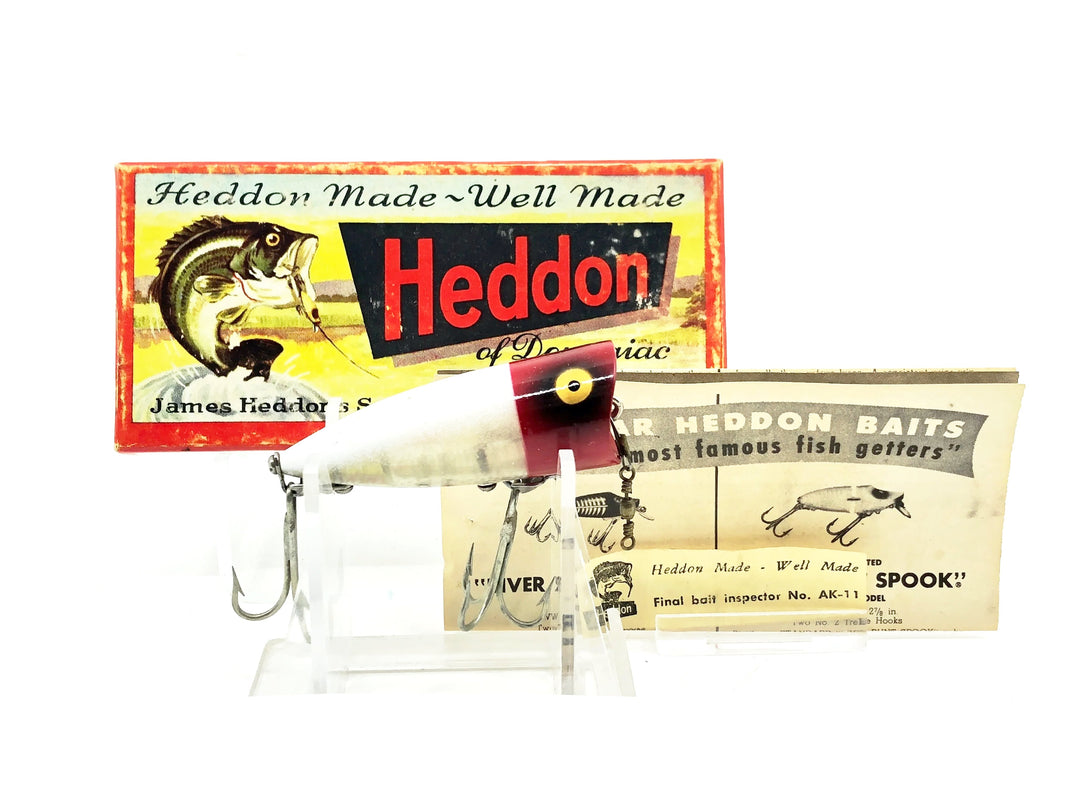 Heddon Chugger Spook Jr. 9520, RH Red Head/White Color w/Box