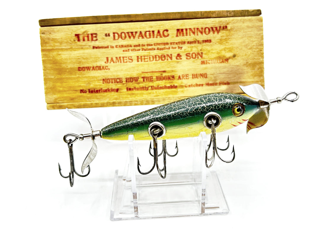 Heddon 150 Green Fancy Back Color with Wooden Box & Paper