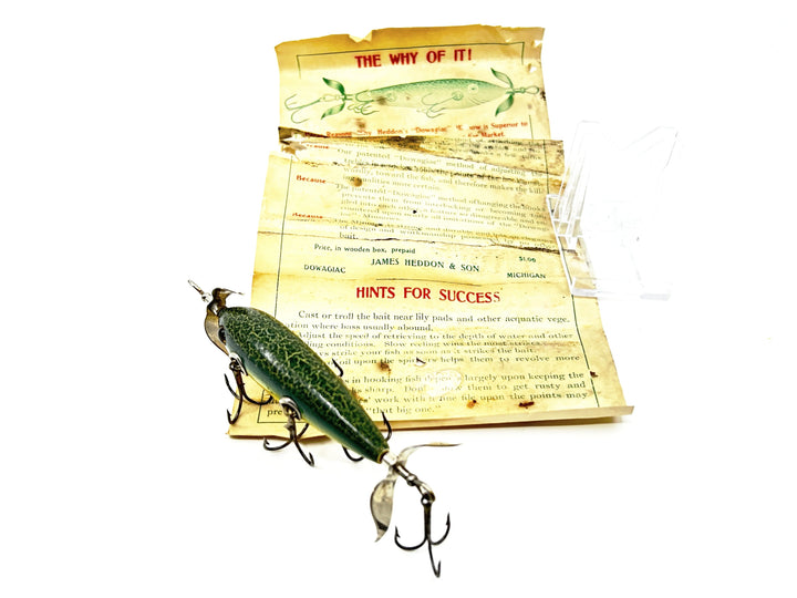 Heddon 150 Green Fancy Back Color with Wooden Box & Paper