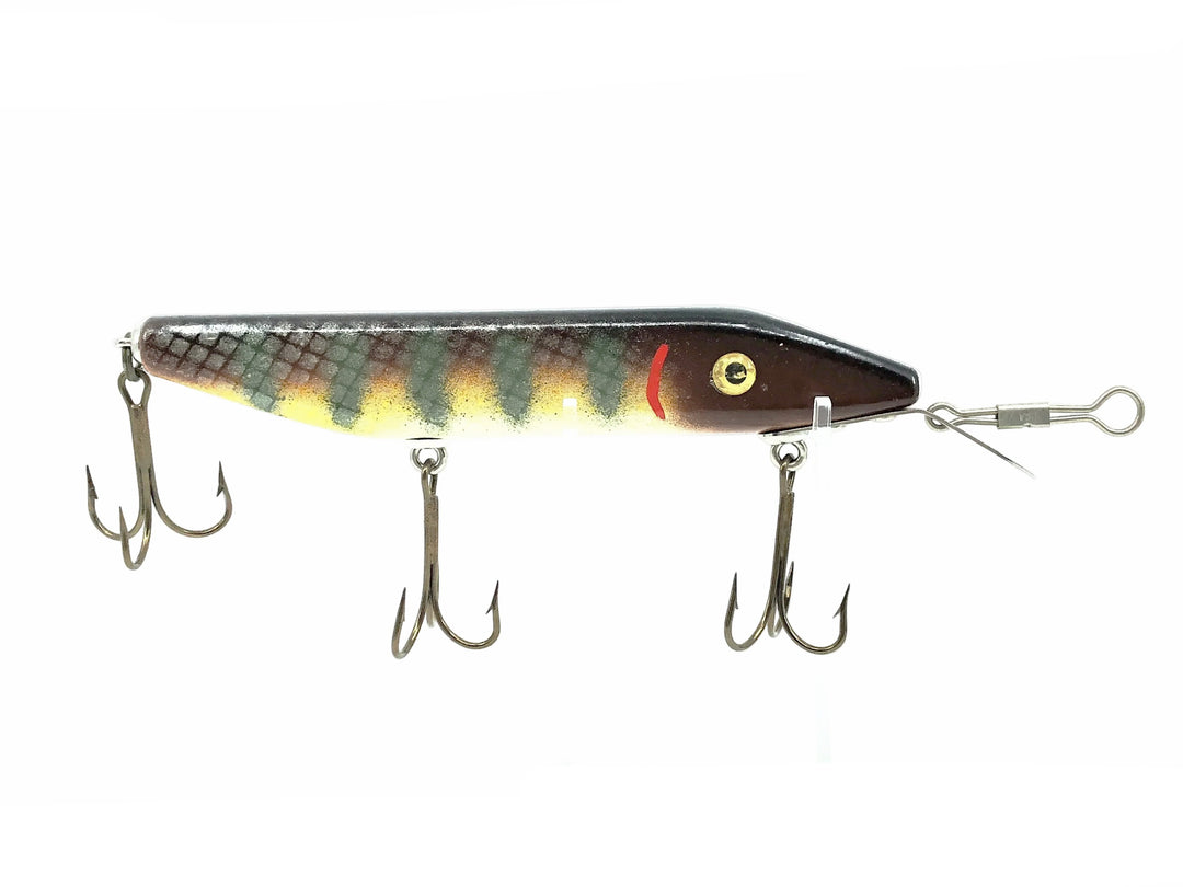 Alzbaits Straight Pikie Musky Lure, Brown Perch Scale Color