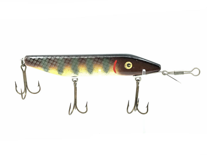 Alzbaits Straight Pikie Musky Lure, Brown Perch Scale Color