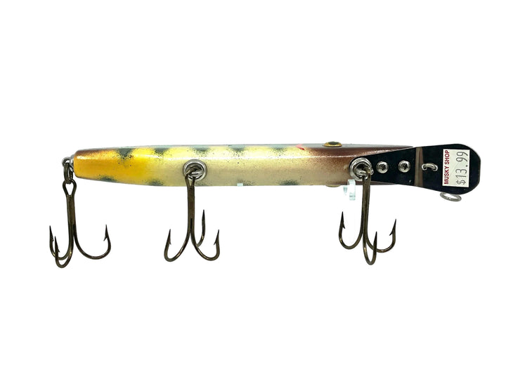 Alzbaits Straight Pikie Musky Lure, Brown Perch Scale Color