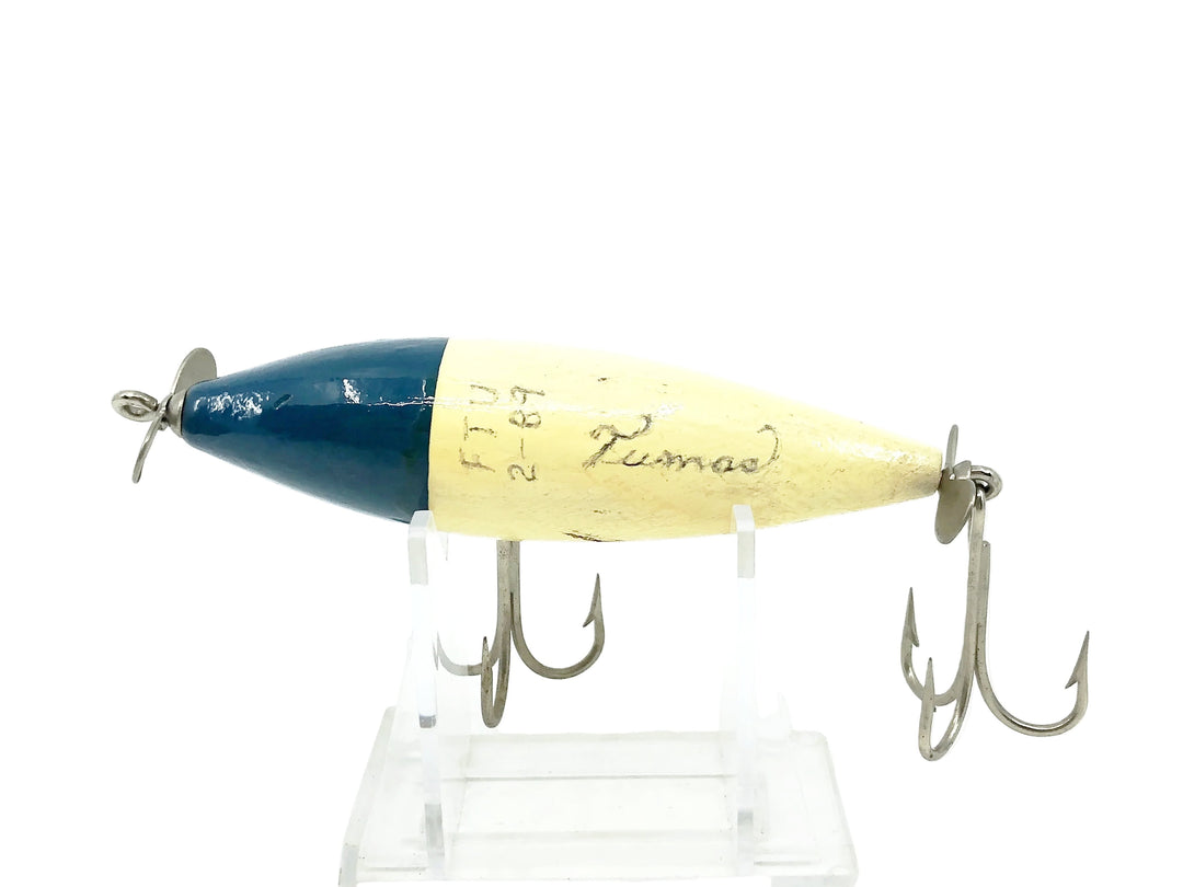 Alzbaits Topwater Spinner, Blue/White Head Color - Signed, Dated 1989