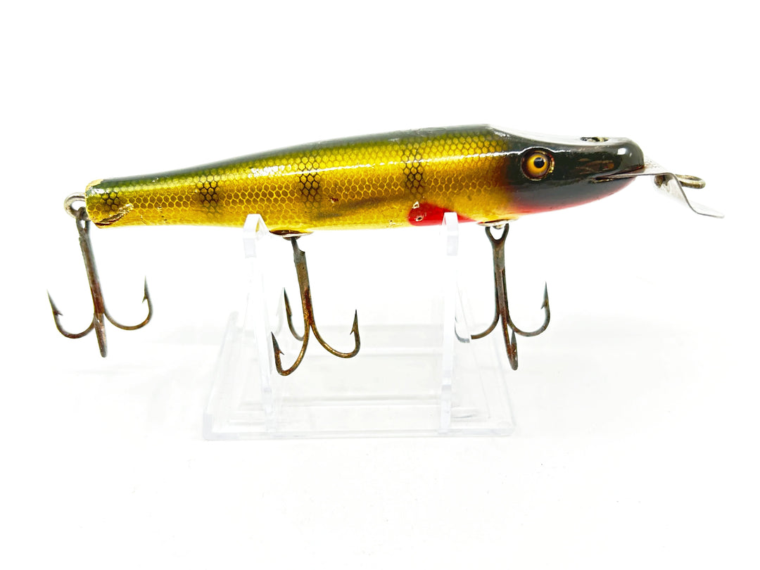 Creek Chub 700 Pikie in Perch 701 Color - Vintage Wooden Version w/ Glass Eyes