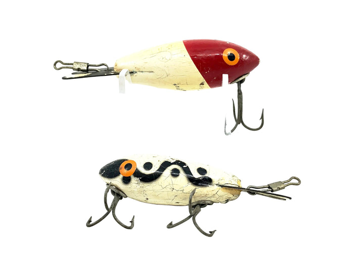 Wooden Bomber 200/300 Series Combo, #08 White/Black Shadow Stripe, #04 Red Head Colors