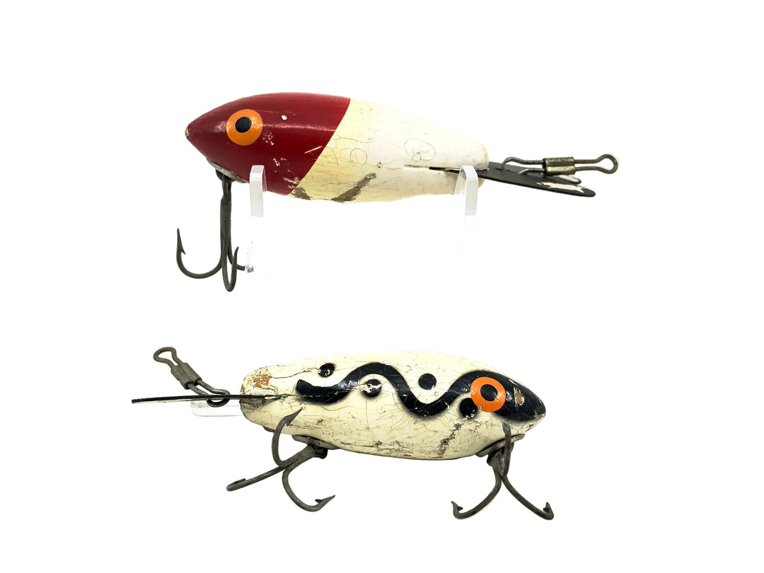 Wooden Bomber 200/300 Series Combo, #08 White/Black Shadow Stripe, #04 Red Head Colors