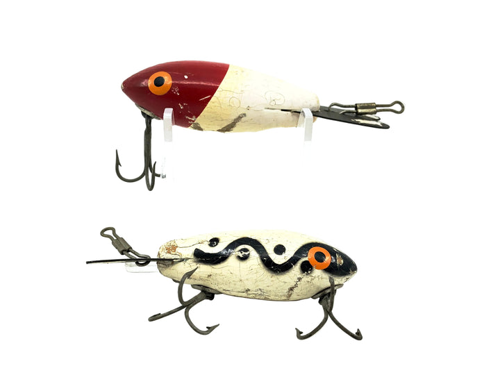Wooden Bomber 200/300 Series Combo, #08 White/Black Shadow Stripe, #04 Red Head Colors