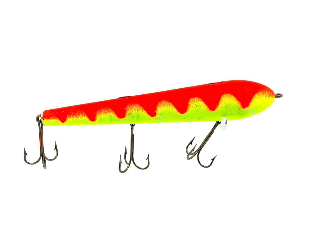 Unknown Musky Jerkbait, Fluorescent Orange/Chartreuse Color