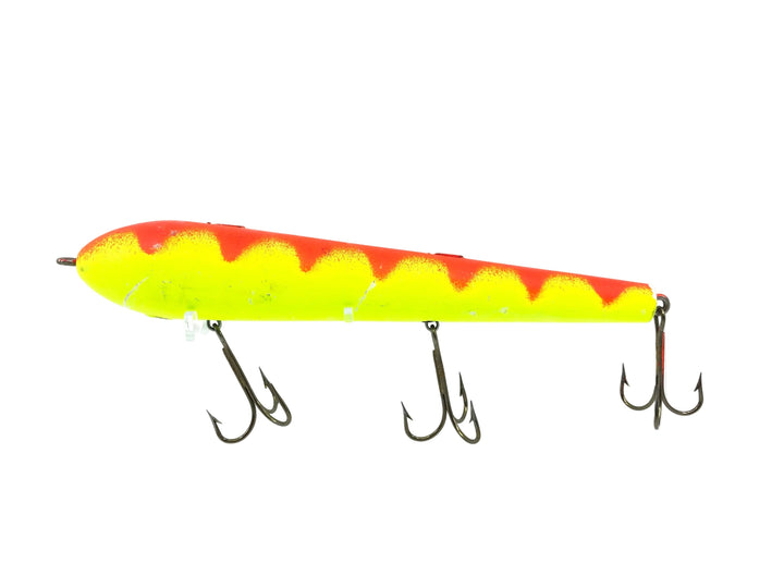 Unknown Musky Jerkbait, Fluorescent Orange/Chartreuse Color