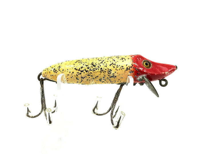 Heddon Wooden Baby Vamp 7400, Flitter/Red Head Color - L-Rig Hardware