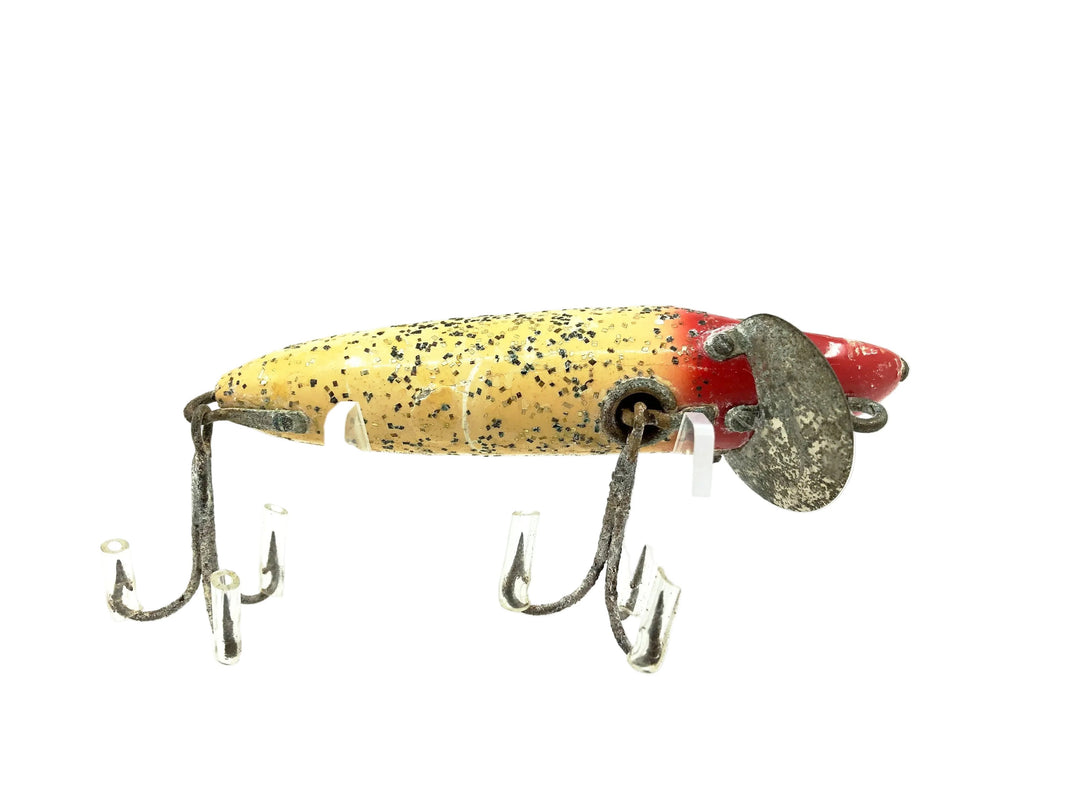 Heddon Wooden Baby Vamp 7400, Flitter/Red Head Color - L-Rig Hardware