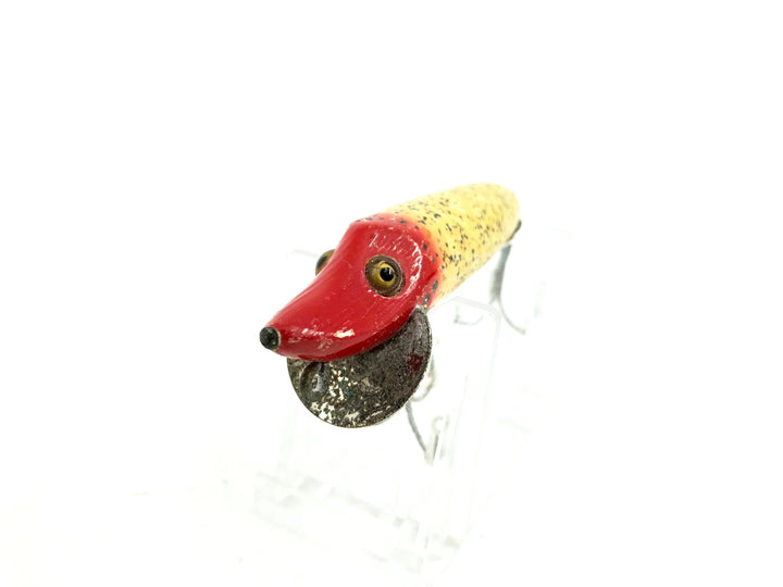 Heddon Wooden Baby Vamp 7400, Flitter/Red Head Color - L-Rig Hardware