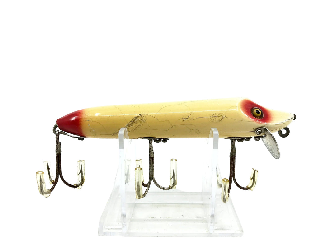 Heddon Vamp 7500 RET, Red Eye & Tail/White Color