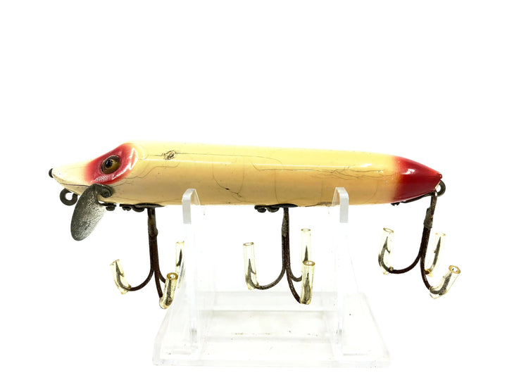 Heddon Vamp 7500 RET, Red Eye & Tail/White Color