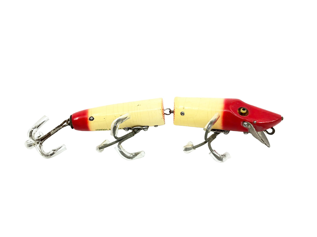 Heddon Giant Jointed Vamp 7350, RET White/Red Eye & Tail Color - Very Good Condition!