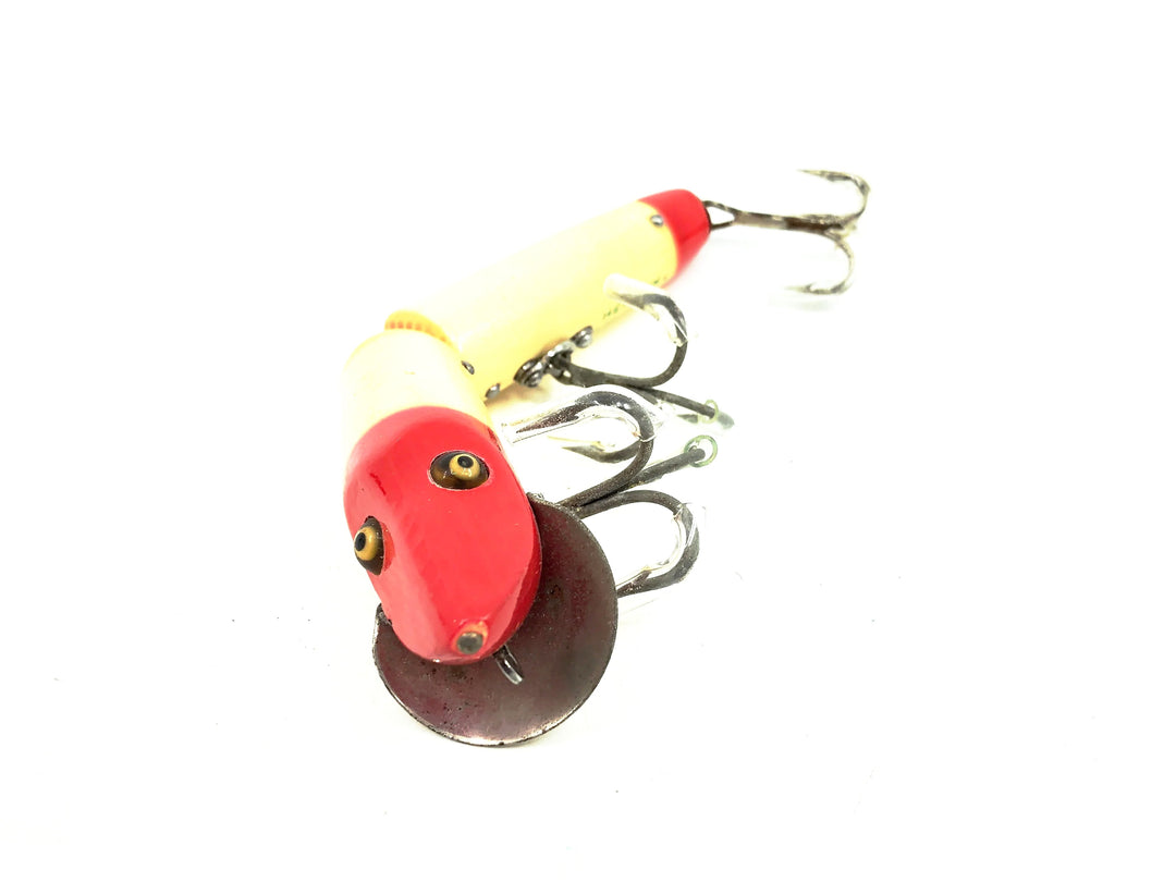 Heddon Giant Jointed Vamp 7350, RET White/Red Eye & Tail Color - Very Good Condition!