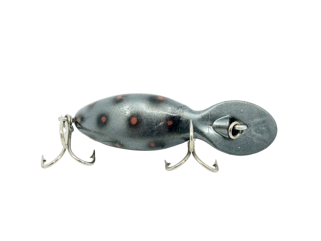 Heddon Tadpolly Spook, Unknown Dark Metallic SRB Dark Metal Grey Body/Red Spots Color - Unknown Color, Salesman/Research lot