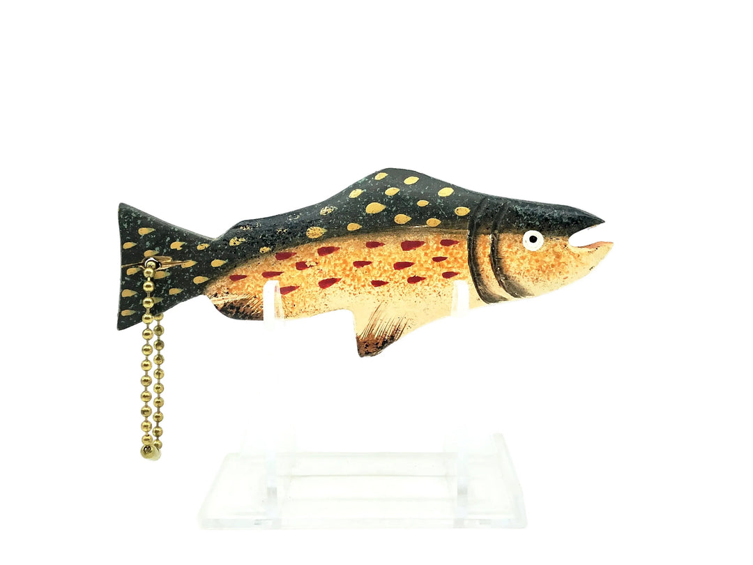 Contemporary Wood Brook Trout Keychain