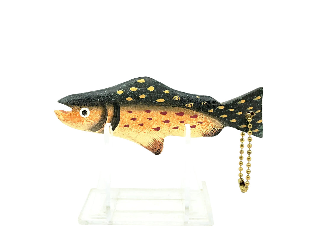 Contemporary Wood Brook Trout Keychain