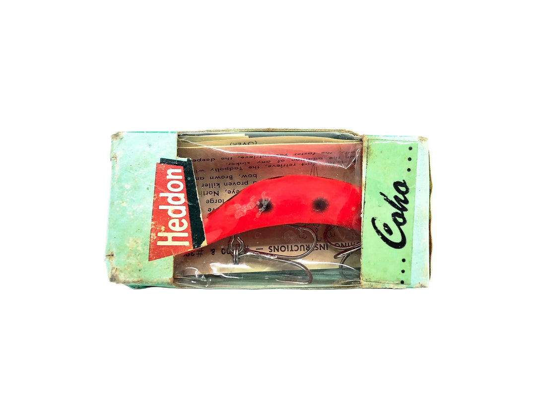 Heddon Tadpolly, RFB Red Fluorescent/Black Spots Color w/Box