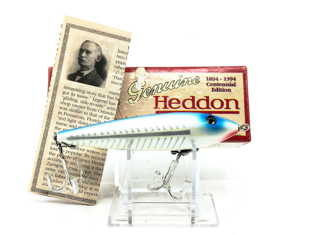 Heddon Centennial Edition Wood Zaragossa New in Box NO. X6500W-XBL - Blue Shore Minnow Color