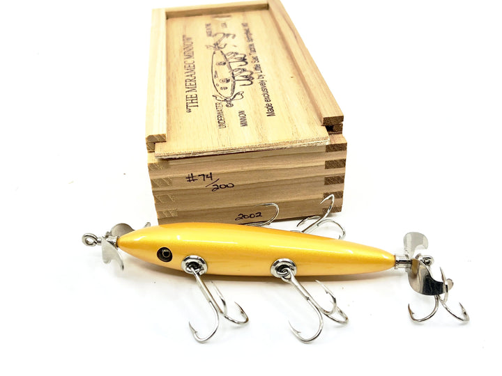 Little Sac Bait Company Meramec Minnow Gold Color, Signed Wooden Box 74/200 2002