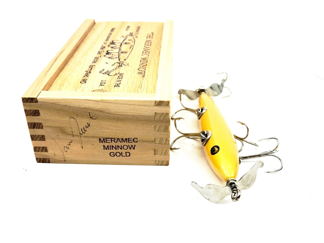 Little Sac Bait Company Meramec Minnow Gold Color, Signed Wooden Box 74/200 2002