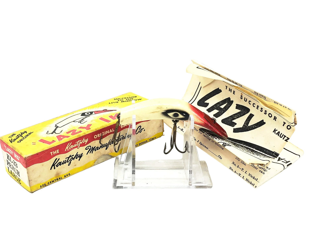 Kautzky Wooden Lazy Ike #3, Red Head/White Color w/Box
